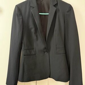 Women's Black Pinstripe Blazer